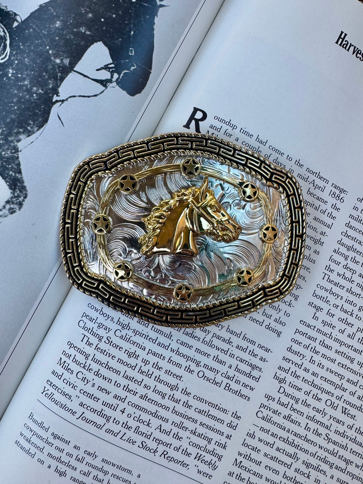 Large horse belt buckle